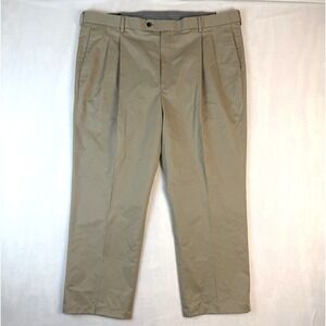 Paul Fredrick Cotton Pleated Trouser Pants Men 44 x 30 Preppy Work Casual NWT